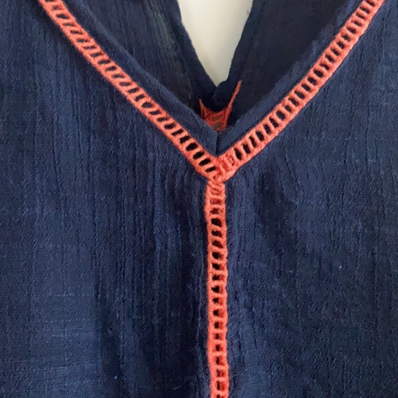 THME Navy + Coral Sleeveless Top - Picture 3 of 9